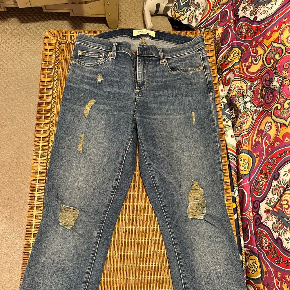 GAP Classic Blue Distressed Skinny Jeans